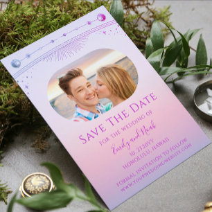 Reserve A Data Foto de Casamento Celestial Rosa Roxo