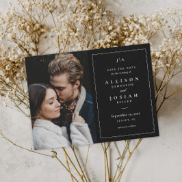 Reserve A Data Foto de casamento clássica em preto e branco com m