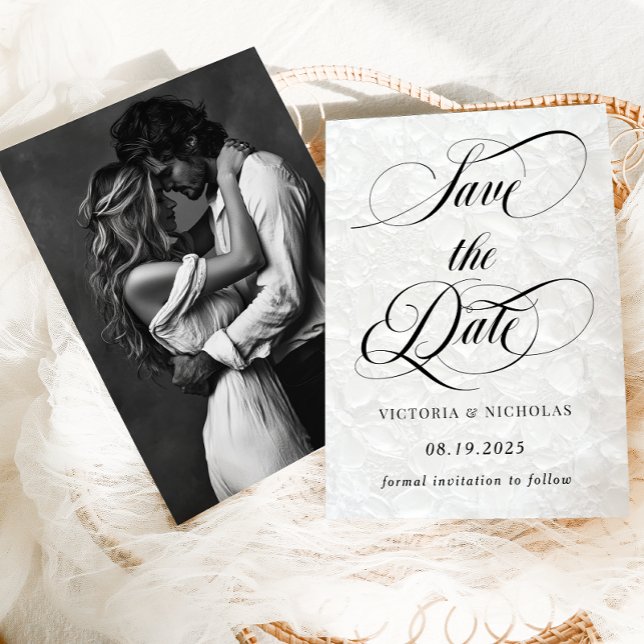 Reserve A Data Foto de Casamento Clássico Floral (Criador carregado)