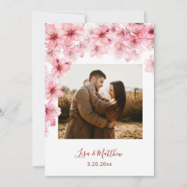 Reserve A Data Foto de casamento com flor de cerejeira em aquarel