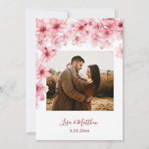 Reserve A Data Foto de casamento com flor de cerejeira em aquarel