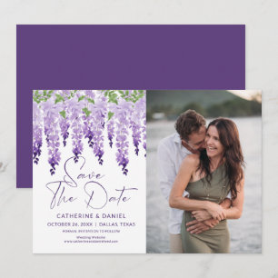 Reserve A Data Foto de casamento com glicínias em aquarela