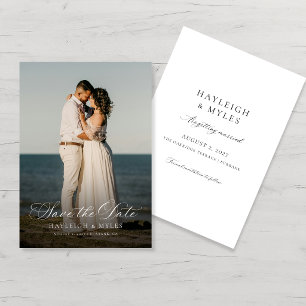 Reserve A Data Foto de casamento com letra moderna e elegante
