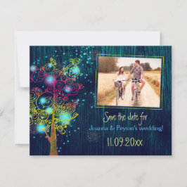 Reserve A Data Foto de casamento da árvore azul da meia-noite Sal