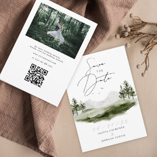 Reserve A Data Foto de Casamento da Floresta Rustic Watercolor Mo