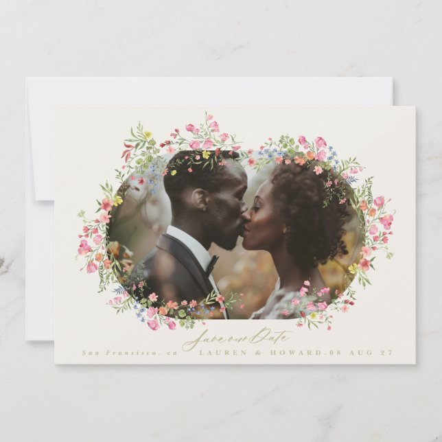 Reserve A Data foto de casamento da primavera de arca floral eleg (Frente)