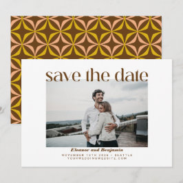 Reserve A Data Foto De Casamento Da Tipografia Do Retro Marrom Am