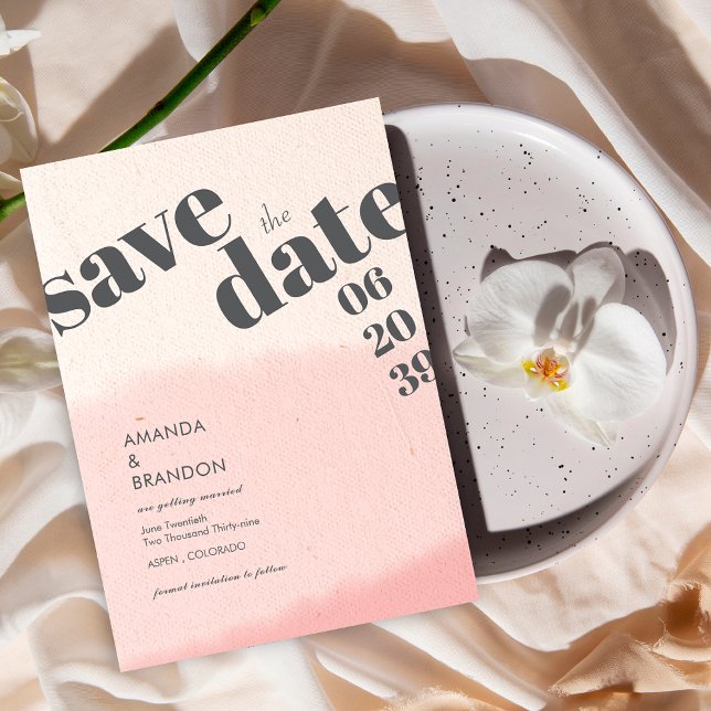 Reserve A Data Foto de casamento de Blush & Bloom Bold Script Min (Criador carregado)