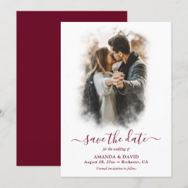 Reserve A Data Foto De Casamento De Burgundy Moderno Salva A Data