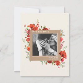 Reserve A Data Foto de Casamento de Cartolina Poppy Wildflower