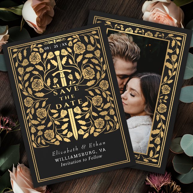 Reserve A Data Foto de Casamento de Espada Real Medieval Negra (Criador carregado)