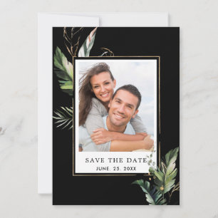 Reserve A Data Foto de Casamento de Folhagem Tropical Selvagem Pr