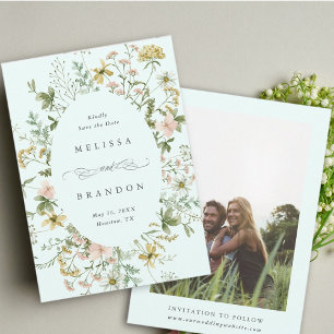 Reserve A Data Foto de Casamento de Frame de Oval de Flor Selvage