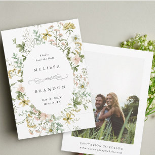 Reserve A Data Foto de Casamento de Frame de Oval de Flor Selvage