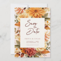 Foto de Casamento de Frame Laranja Elegante