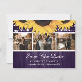 Reserve A Data Foto De Casamento De Girassol Roxo Salvar A Data
