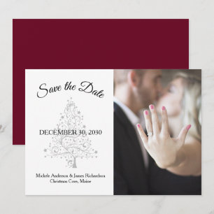 Reserve A Data Foto de Casamento de Inverno Burgundy Elegante com