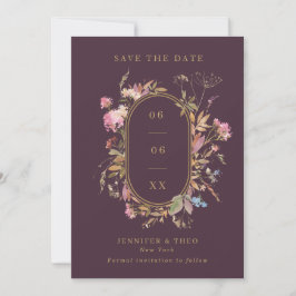 Reserve A Data Foto de Casamento de Moldura de Flor Selvagem e Do