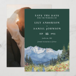 Reserve A Data Foto de casamento de montanha em aquarela verde es