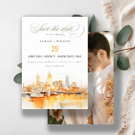 Reserve A Data Foto de Casamento de Nashville City Skyline Waterc