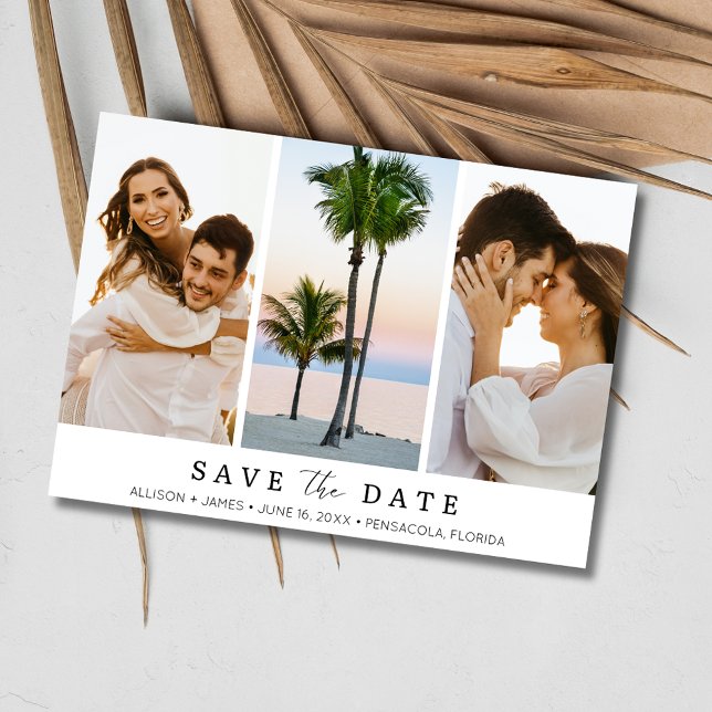 Reserve A Data Foto de Casamento de Praia de Destino da Flórida (Florida Destination Beach Wedding Photo Save The Date)