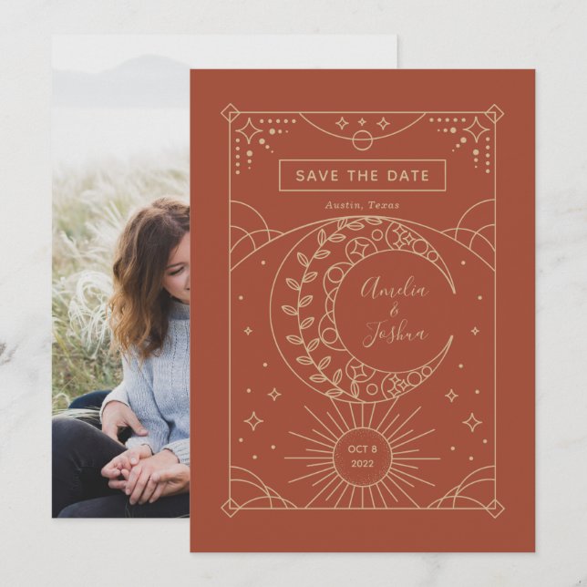 Reserve A Data Foto de casamento de Stardust Salve a data (Frente/Verso)