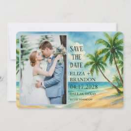 Reserve A Data Foto de casamento do destino de praia tropical