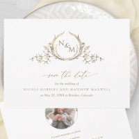 Foto de Casamento do Monograma Dourado e Branco El