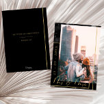 Reserve A Data Foto de casamento Dourado e preto moderno<br><div class="desc">Foto de casamento preto e Dourado moderno Salve o cartão de data. - Traga uma elegância ousada ao seu anúncio de casamento com esta foto moderna de preto e ouro para salvar a data. O contraste luxo e o layout minimalista o tornam perfeito para casamentos formais ou noturnos com uma...</div>