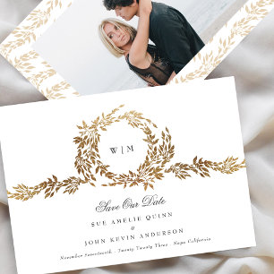 Reserve A Data Foto de Casamento Elegante Clássico do Monograma D