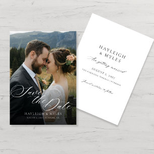 Reserve A Data Foto de casamento elegante com fonte moderna