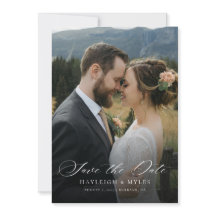 Foto de casamento elegante com letra moderna
