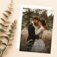 Foto de Casamento Elegante com Letra Moderna