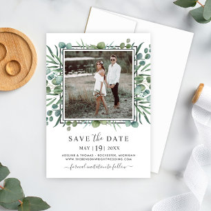 Reserve A Data Foto de Casamento Elegante Eucalyptus Greenery