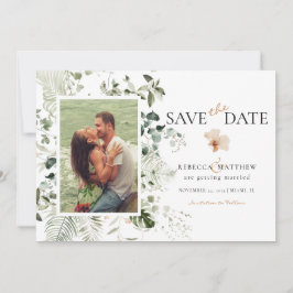 Reserve A Data Foto de casamento elegante floral boho com folhage