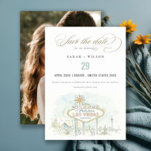 Foto de casamento em aquarela de Las Vegas Nevada