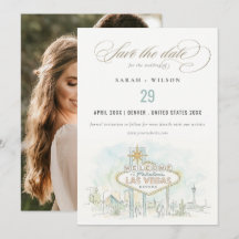 Foto de casamento em aquarela de Las Vegas Nevada