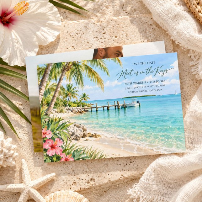 Reserve A Data Foto de Casamento em Florida Keys Save The Date (Florida Keys Wedding Photo Save The Date)