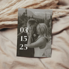 Reserve A Data Foto de casamento em preto e branco minimalista mo