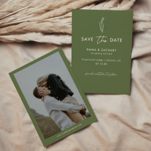 Reserve A Data Foto de casamento em verde-oliva moderno