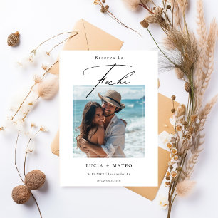 Reserve A Data Foto de Casamento Espanhol Minimalista de Script M