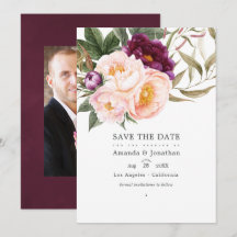 Foto de casamento floral de ameixa e pêssego