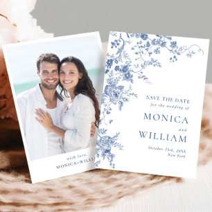 Reserve A Data Foto De Casamento Floral Francês Azul Vitoriano El