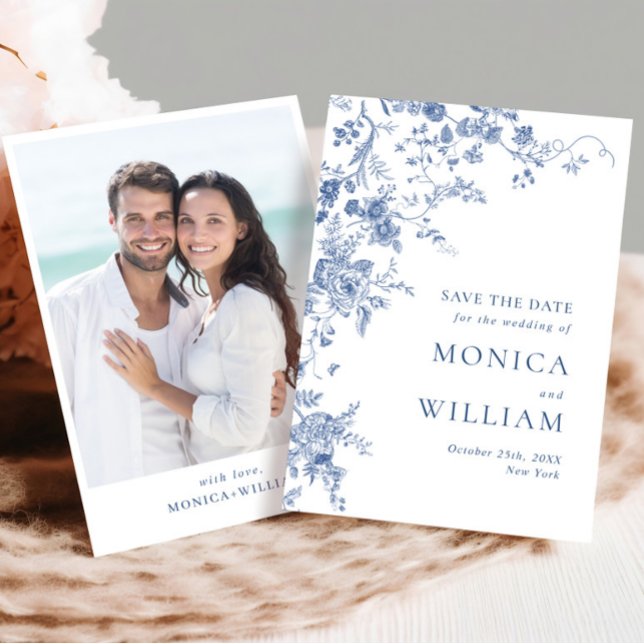 Reserve A Data Foto De Casamento Floral Francês Azul Vitoriano El (Criador carregado)