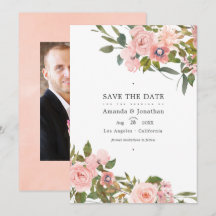 Foto de casamento floral rosa bege e dourado rose