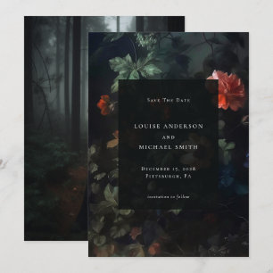 Reserve A Data Foto de casamento floral sombrio romântico