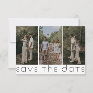 Reserve A Data Foto de Casamento Horizontal com Rótulo Minimalist
