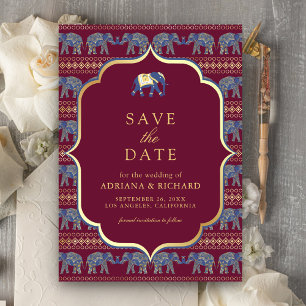Reserve A Data Foto de Casamento Indiano com Elefante em Burgundy