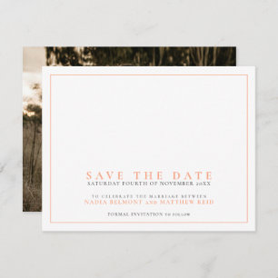 Reserve A Data Foto de casamento laranja de rosa com cor d'água d