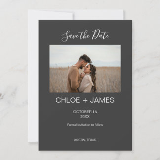 Reserve A Data Foto de casamento minimalista em carvão